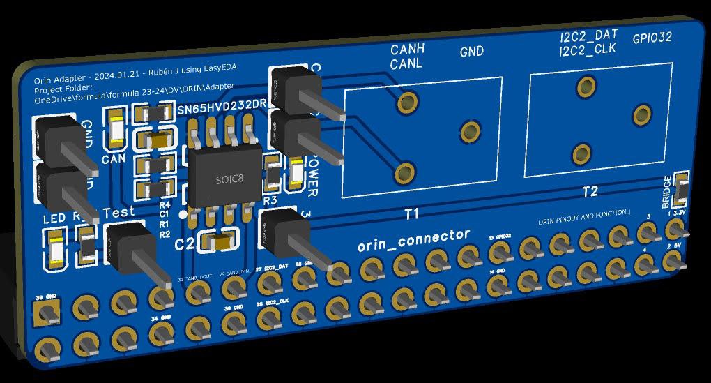 Orin Adapter Board 3D View