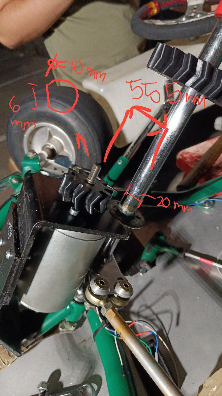 Steering mechanism with dimensions